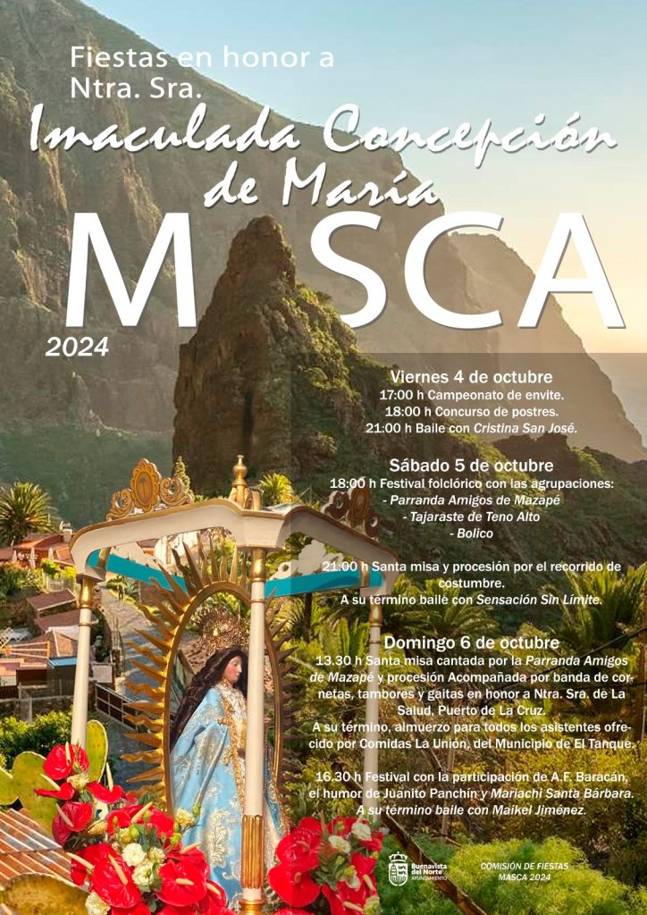 Las Fiestas en Honor a Ntra. Sra. Inmaculada Concepción de María son uno de los eventos más esperados por los habitantes y visitantes de Masca